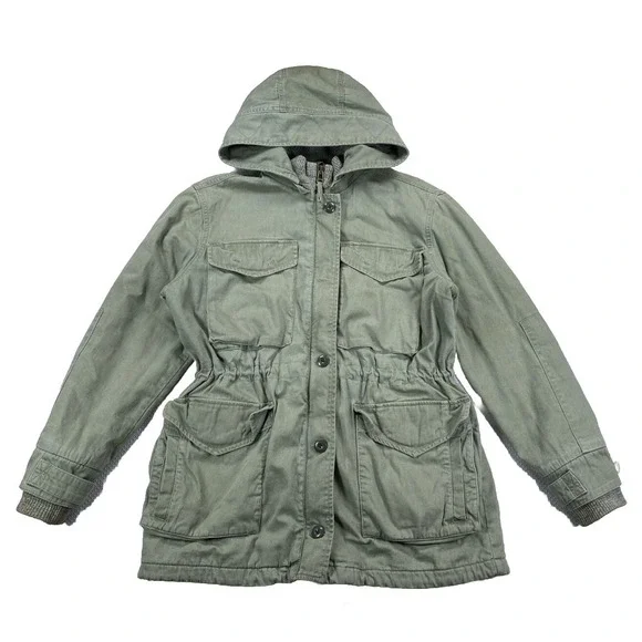 Faherty Women's Small Arosa Green Military Style Hooded Jacket Aztec Full Zip - Picture 1 of 8